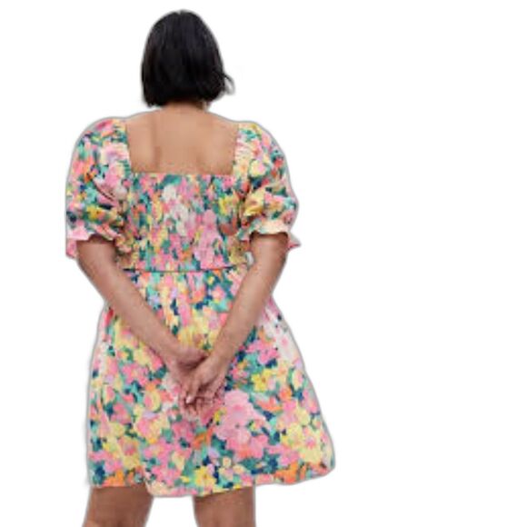 GAP Dresses & Skirts - Gap Womens Medium Puff Sleeve Linen-Blend Colorful Floral Mini Dress